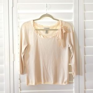 Banana Republic Cream Silk Ribbon Sweater